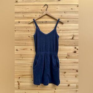 Offline Aerie Size Small Navy Blue Terry Fabric Tank Mini Dress